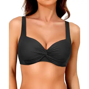 Yonique Women Underwire Bikini Top - Push Up Bathing Suit Top Padded Bra Swimsuit Top  SwimWeek  summervibes