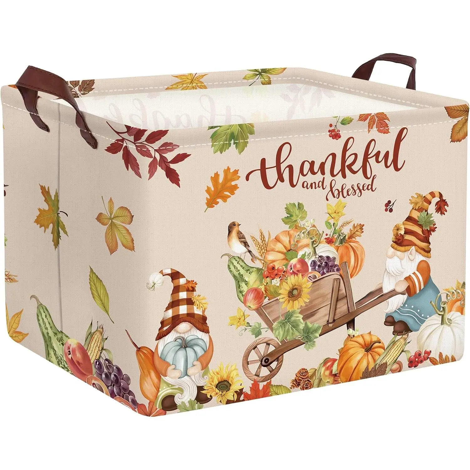 Large  Pumpkin Thanksgiving  Basket Autumn Farm Harvest Cart Turkey Fall  Bin Orange  Clothes  Book Shelf Basket