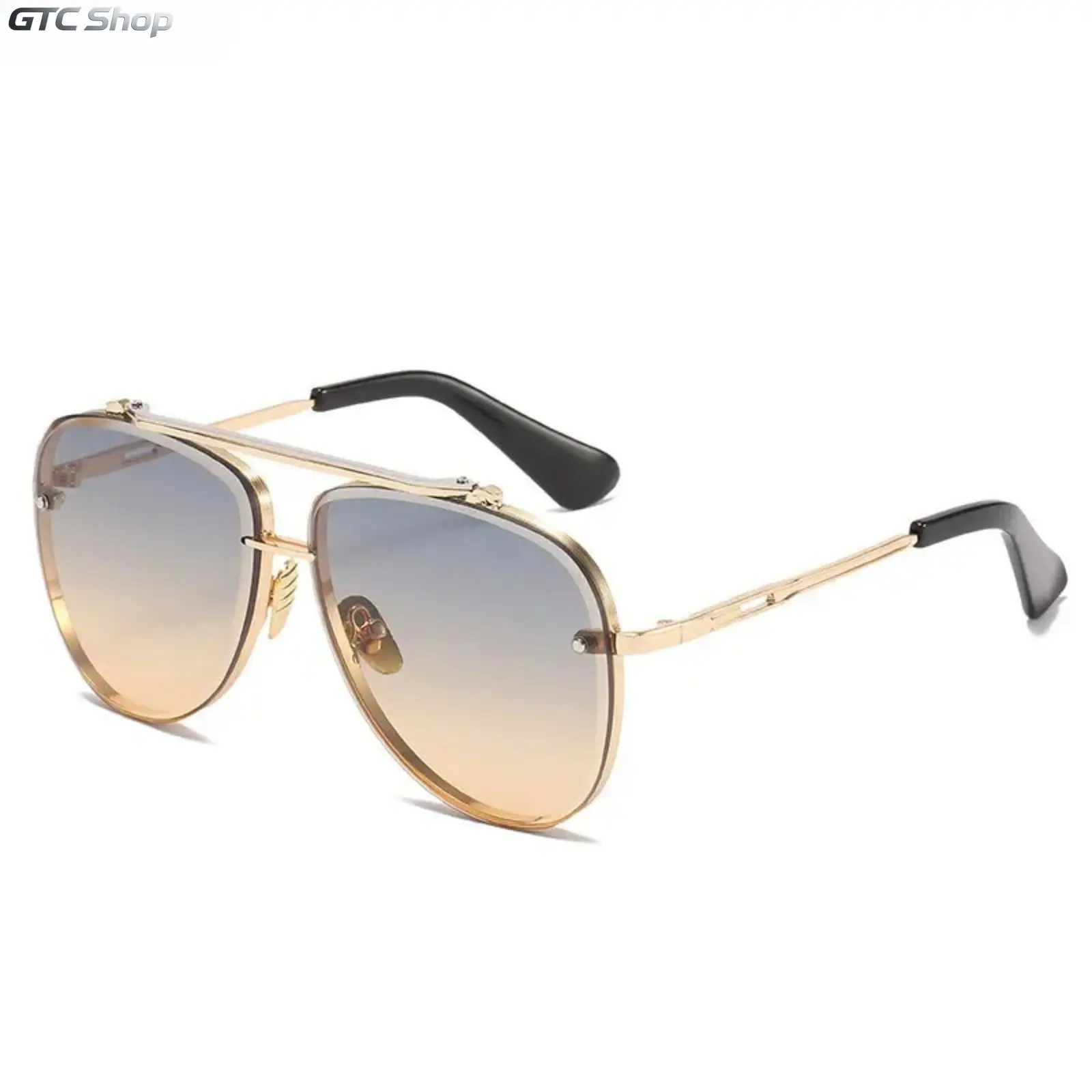 Unisex Metal Aviator Sunglasses - Double-Bridge Aviator Sunglasses Frames, UV400 Protection, Lightweight Durable Build, Trendy Casual Shades for Driving, Everyday Use, Lightweight Durable Sunglasses