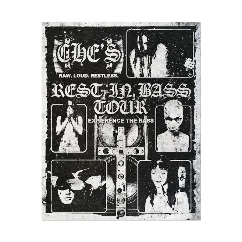Che Rest In Bass Tour Poster Wall Art Rap Hip Hop Underground Dark Grungy