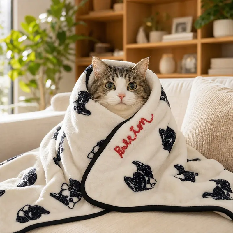 All-Season Pet Blanket, Soft Plush Material, High Elasticity Heat Retention, Suitable for Dogs and Cats, Home Resting Pad