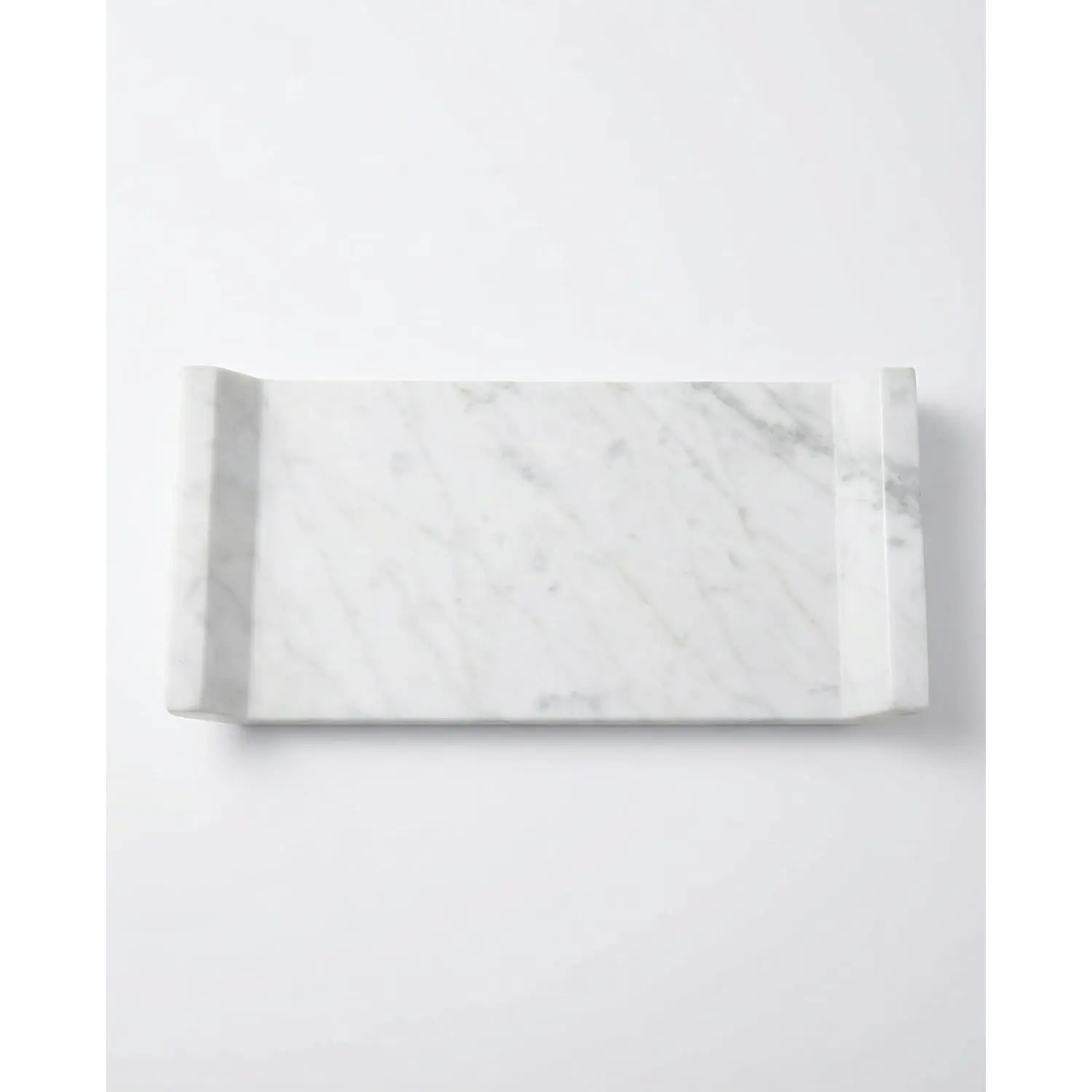 Natural Marble Bathroom Tray - Dual-Sided Bridge-Shaped Organizer with Soap Holder, Luxury Look & Subtle Veins, Multipurpose Decorative Platter for Vanity Countertop, Ideal for Home Decor Enthusiasts