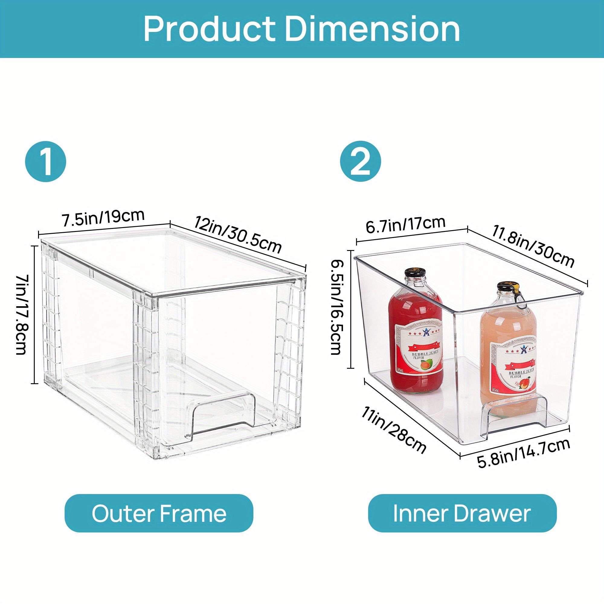 2/4/6/8/12 Packs Drawer Style Storage Cabinet, Stackable Storage Drawers, Easily Assemble Acrylic Bathroom Closet Undersink Organizers And Storage, Plastic Bins for Kitchen Cabinets, Pantry, Makeup Organization, Storage Drawer Units