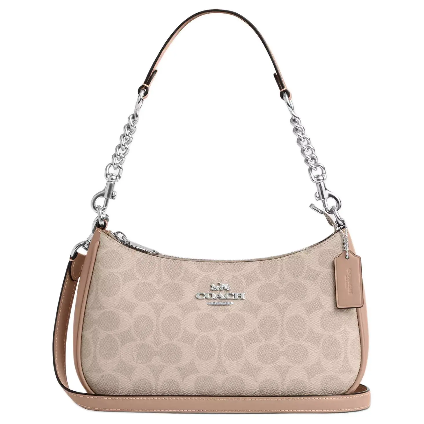 Coach Teri 24 Women's Classic Monogram Crossbody & Shoulder Bag - Saddle Tan