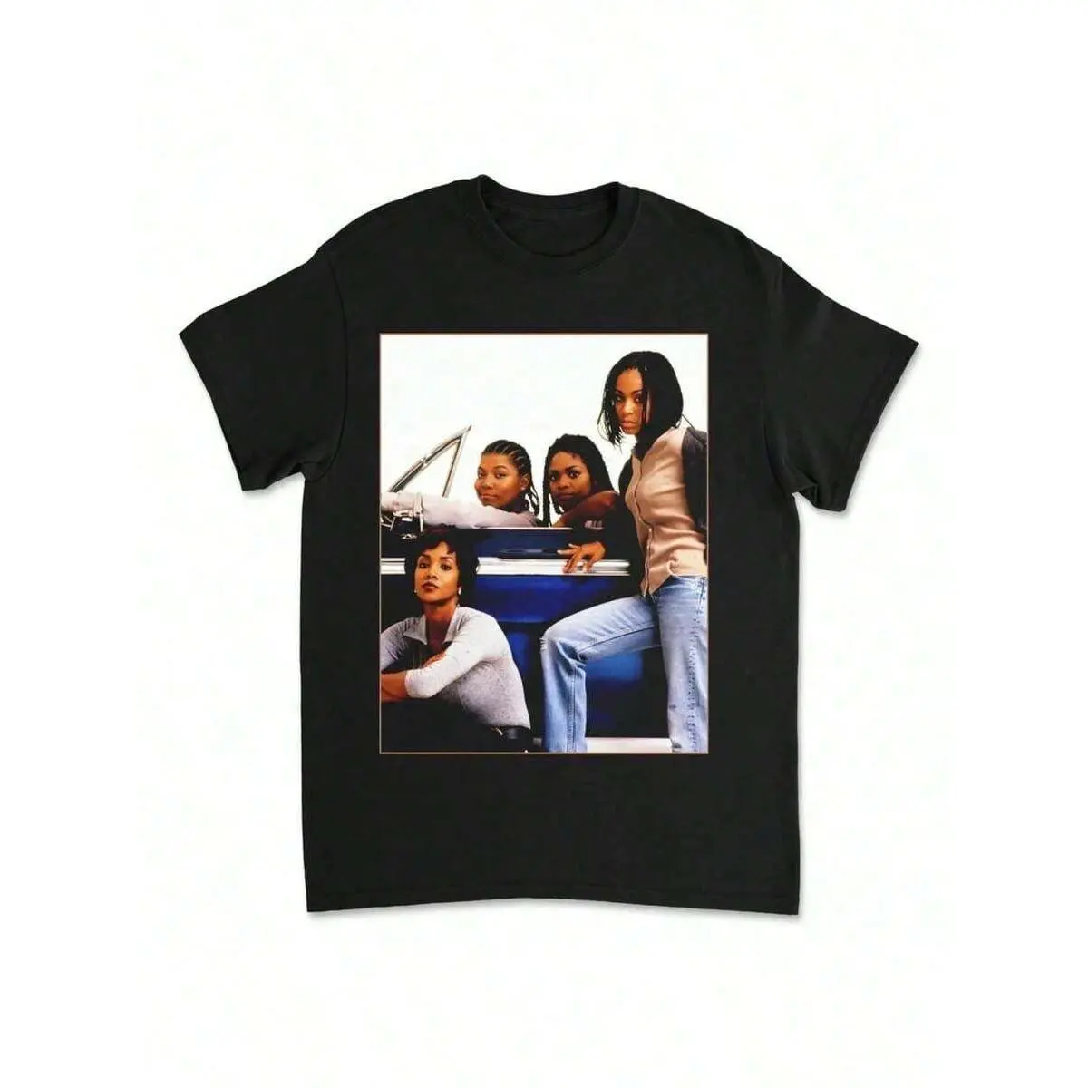 Oversized Men's & Women's 90s Movie Graphic T-Shirt - Set It Off Film Design, Breathable Round Neck Tee For Gym, Parties, Christmas Gifts |   Retro 90s