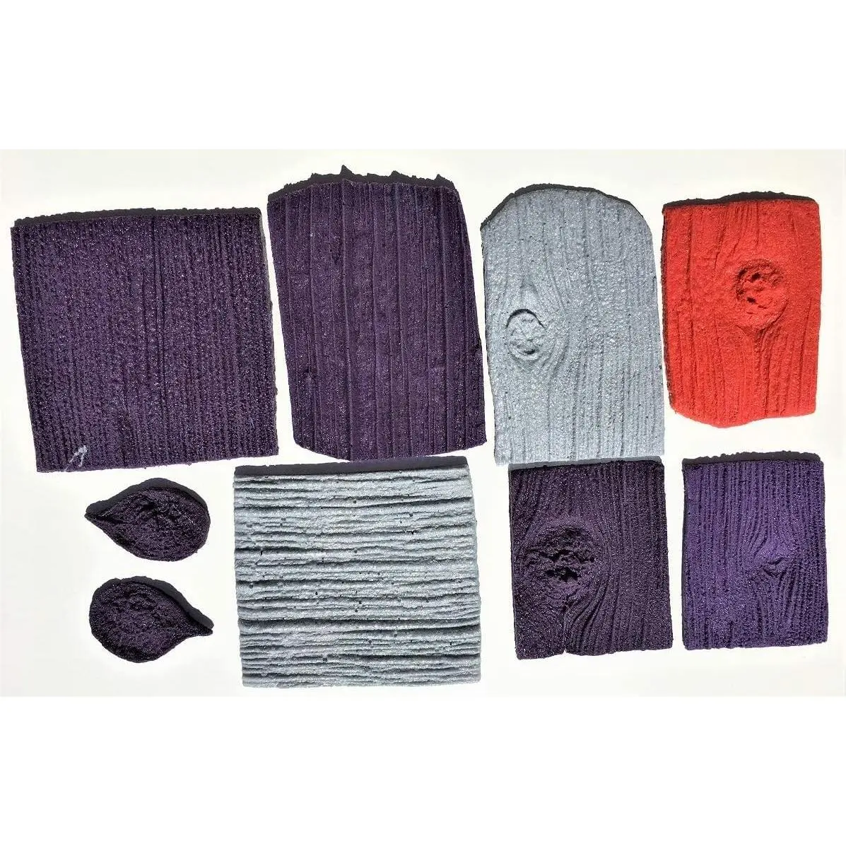 9 Piece Wood Design Concrete Stamp and Masonry Forms Kit (Small Stamps), Ideal for Smaller Concrete Projects, Countertop Edges, Trees, Wood Furniture