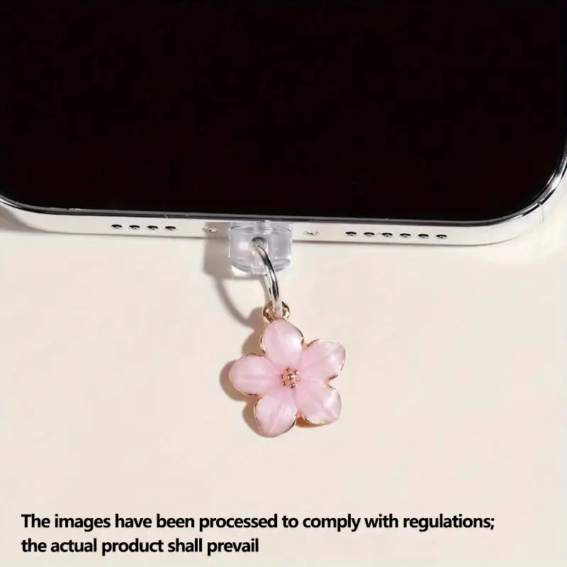 Cute Flower Design Phone Dust Plug, 1 Count Phone Charging Port Anti-Dust Plug, Cell Phone Dust Plug Charm, Phone Accessories for iPhone & Type C, Phone Decoration, Cutie Phone Charm, Cell Phone Charms, Mobile Phone Accessories
