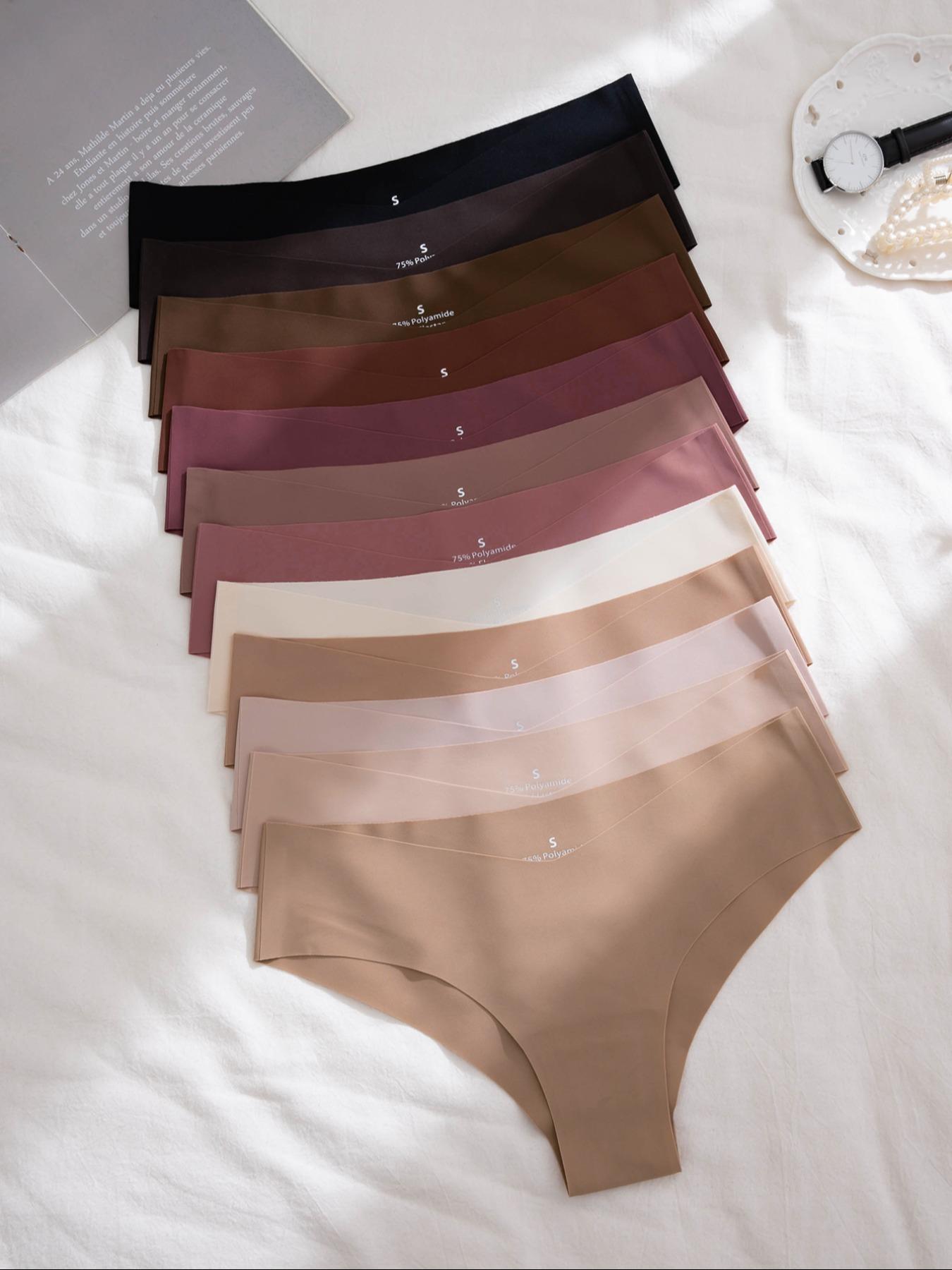 Women's Solid Seamless Panties, Comfort Soft Elegant Knicker, Multipack Panties Underwear for All Seasons, Panties for Women, Womenswear & Underwear, Underwear for Women, Women Underwear