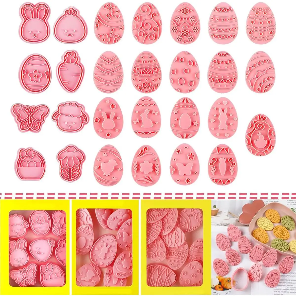 27 count Easter Cookie Cutters (3 IN 1)