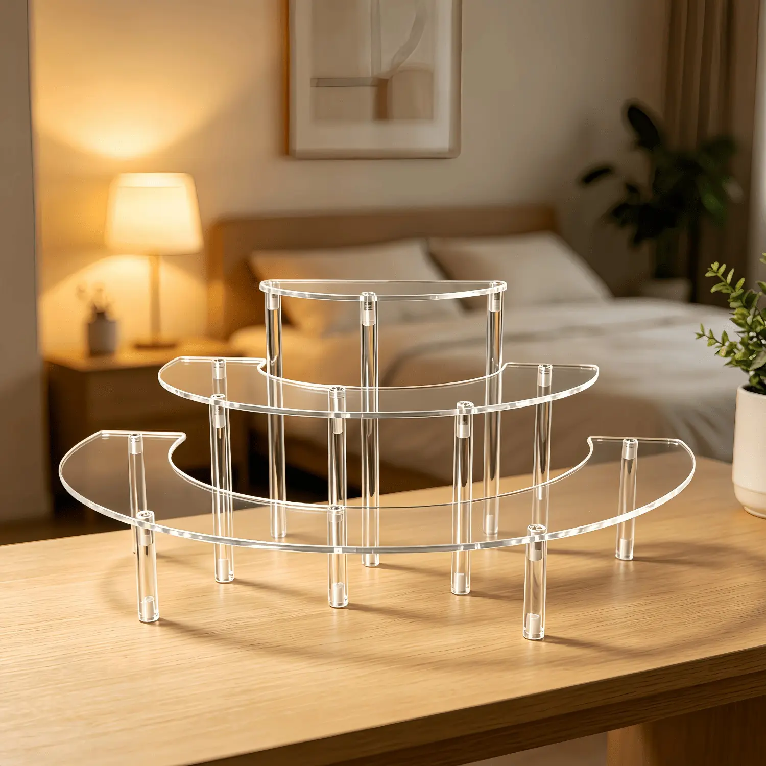 1 Set Of Three-Layer Multifunctional And Freely Movable Acrylic Display Stand Suitable For Collection Display And Commercial Storage Display Sturdy And Durable Suitable For Cosmetics Collection Paper Cupcakes Suitable For All Scene Display Stands