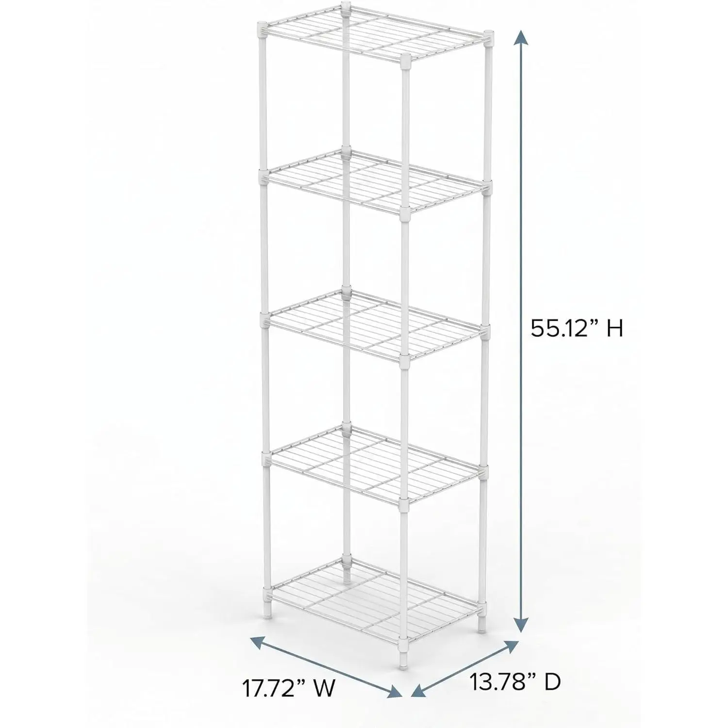 Garvee Adjustable 3-Tier & 5-Tier Metal Storage Shelves - Sturdy Freestanding Wire Organizer Rack with Leveling Feet for Pantry, Kitchen, Garage, Home, Office, 17.7"L x 11.8"W - Black