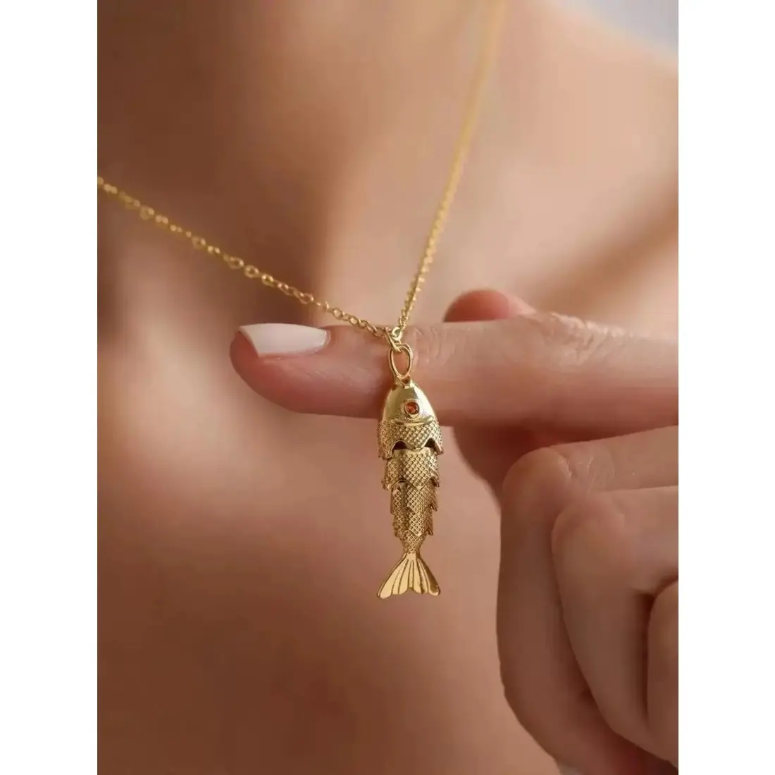 Vintage Design Lucky Koi Fish Pendant Necklace, Alloy Necklace, Stainless Steel Chain, Fashionable Daily Wear Jewelry for Women, Fashion Jewelry Party, Chain Necklaces, Creative Gift Idea, Fashion Accessories