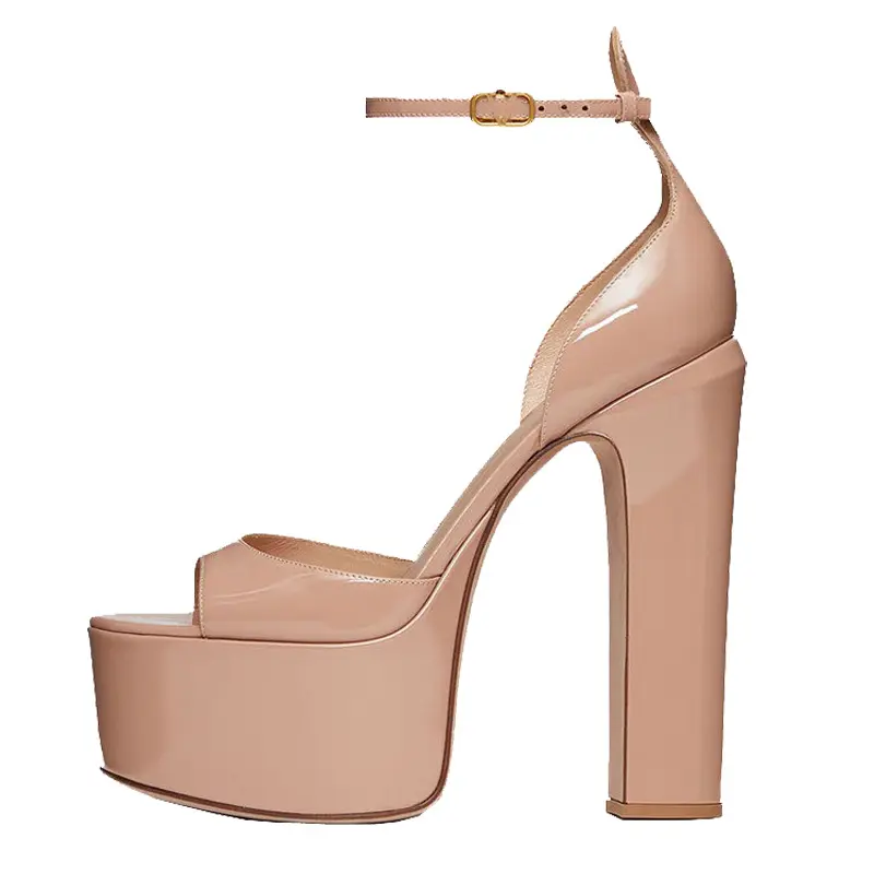 2025New Brand Women's Shoes Super High Heel Party Fashion Thick Sole Leather Shoes Bridal Shoes Wedding Party Shoes Women Summer