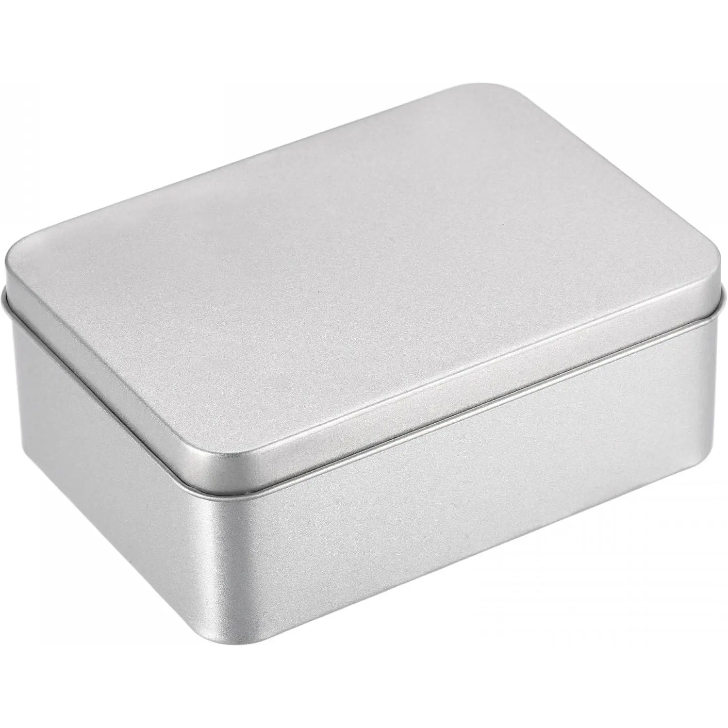 Metal Tin Box, 4.92" x 3.54" x 1.89" Rectangular Empty Tinplate Containers with ,  Tone, for  Organizer, Candles, Gifts,  , Crafts Storage