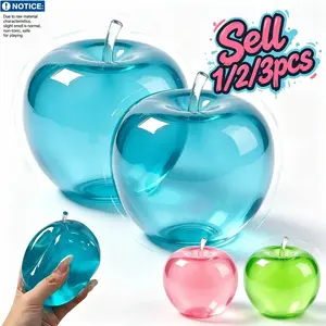 Crystal Large Apple Shape Squeeze Toy Set, Slow Rebound Stress Relief Toy, Ultra-Thin Malleable Cream Texture Handmade Squishy Ball, Soft and Cute, Slow Rebound Squishies