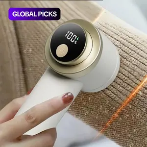 Portable Electric Lint Remover, Rechargeable Fabric Shaver with Digital LED Display, 6-Blade Fuzz Remover for Clothes, Furniture, Sweaters and Sofas