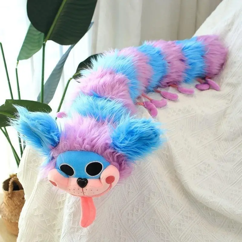 Cute Blue-Purple Striped Worm Dog Stuffed Animal