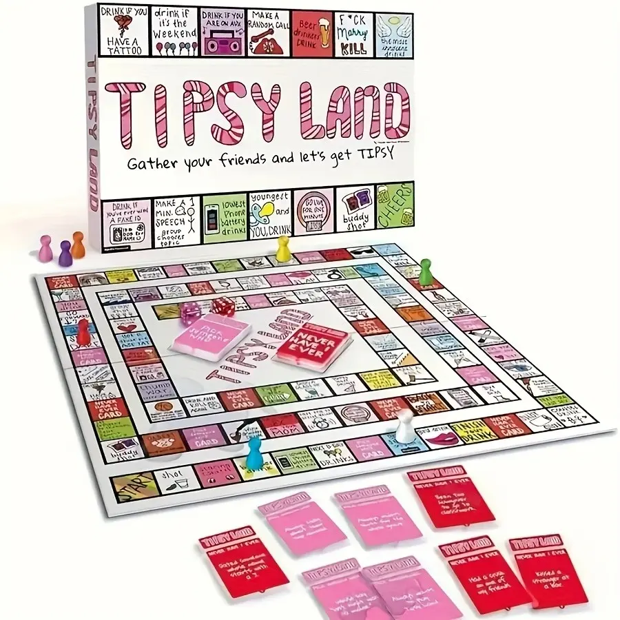 Adult Drinking Game, Interactive Party Board Game, Drinking Board Games, Perfect for Singles Parties, Social Gatherings, Adult Events, Paper Material, Carnival Theme