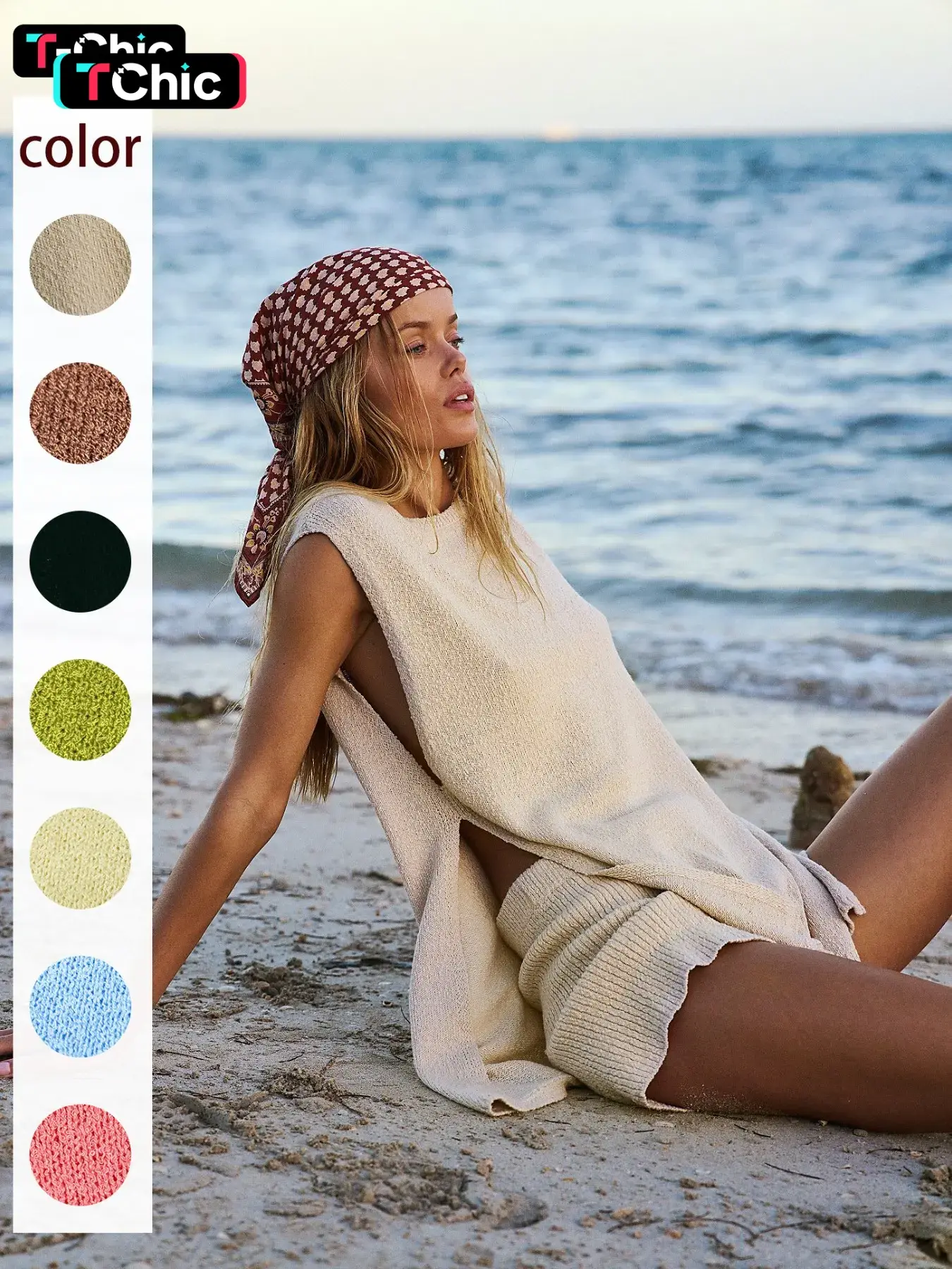 Women's Solid Color Knit Tank Top & Shorts Two-piece Set, Casual Fashion Cozy Loungewear Knitwear Set for Daily Outdoor Wear, Ladies Clothes for Summer, Casual Lounge Sets, Casual Style Loungewear, Womenswear