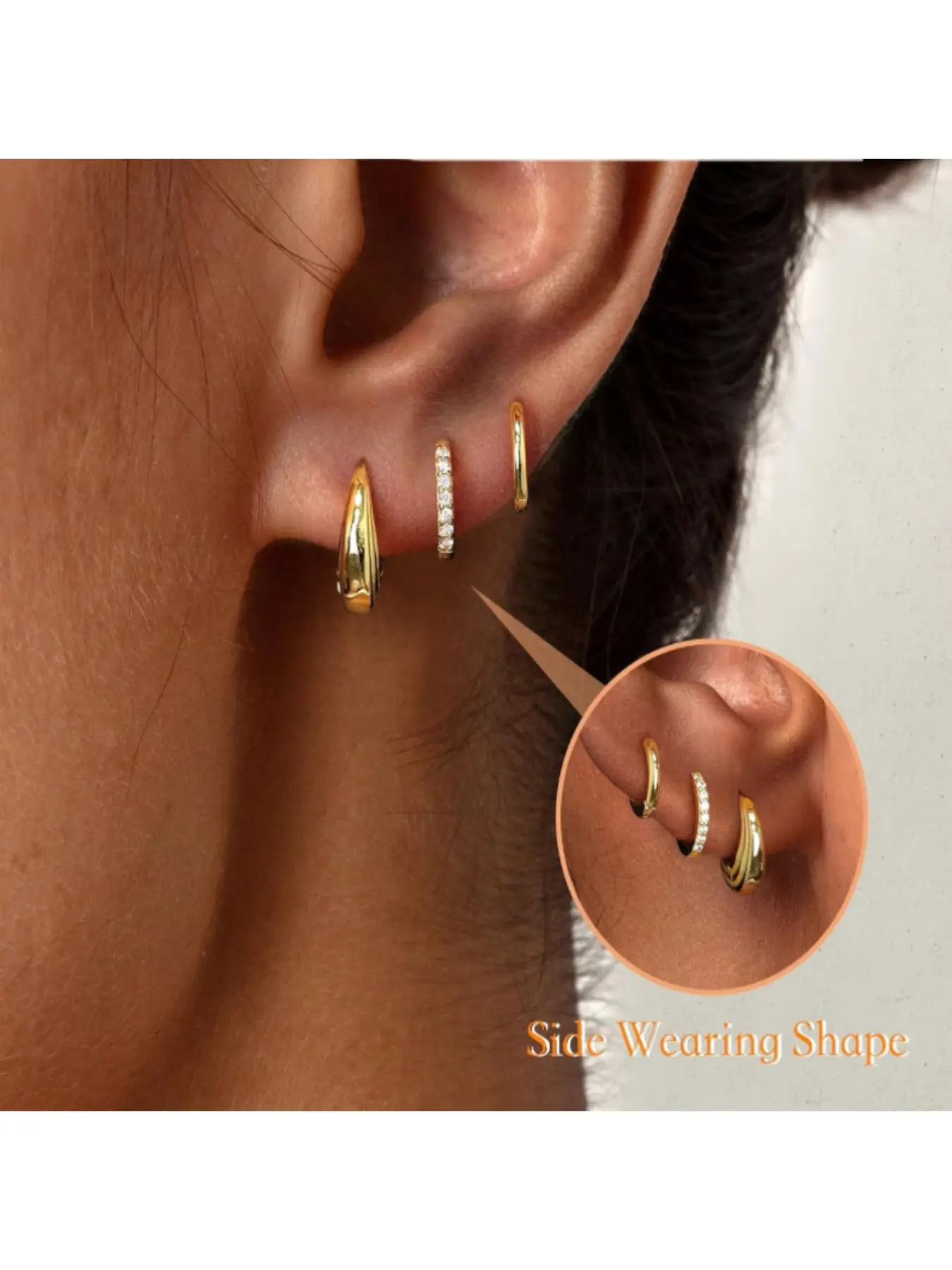 3pcs/6pcs Small Huggie Hoop Earrings Set for Women, Cartilage Earrings for Multiple Piercing Hypoallergenic Trendy Jewelry, Dainty Tiny Mini Stack Cubic Zirconia Earring Gift, Earring Stacking Set