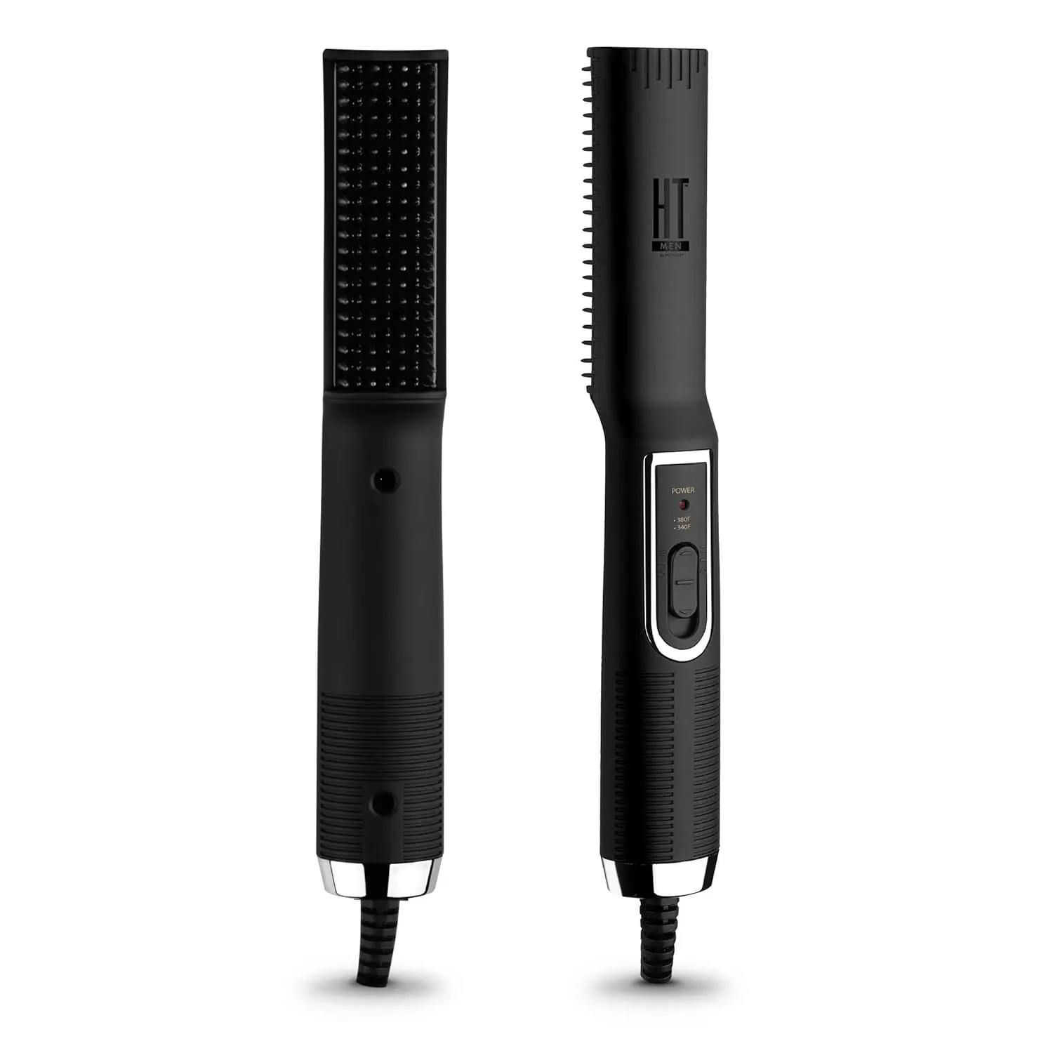 Hot Tools Men’s Ceramic Beard Straightener Brush - Fast Heating, High Heat, Single Unit, for Men’s Beard Smooth Finish, Facial Hair Straightening & Consistent Smoothing
