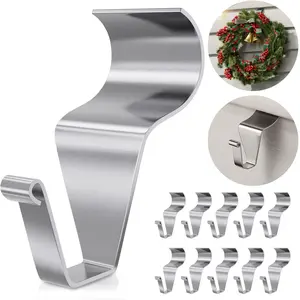 10PC Stainless Steel Vinyl Siding Hooks - No Drilling Required, Ideal for Holiday & Outdoor Decorations