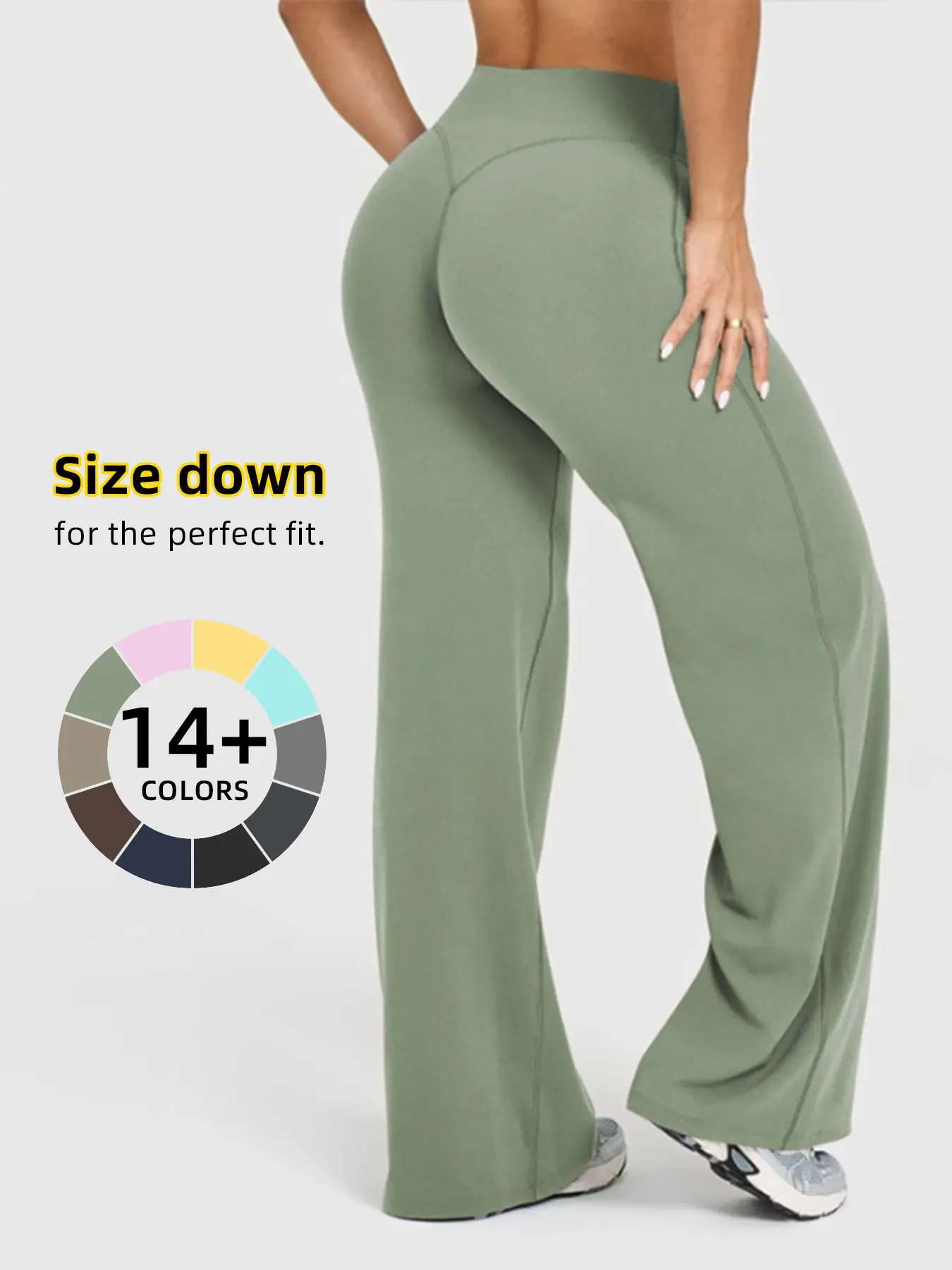 Women's Spring & Summer Bell Bottom Pants, High-Waisted Slim Fit Sportswear, Outdoor Casual Stretchy Wear for All-Season, Soft Stretchy Fitness Activewear, Sports Bottoms