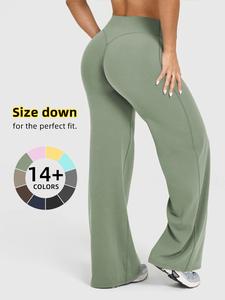 Women's High Waist Bell Bottom Pants, Tummy Control Sporty Leggings, High Elasticity Outdoor Sports Wear, Casual Versatile Fall Winter
