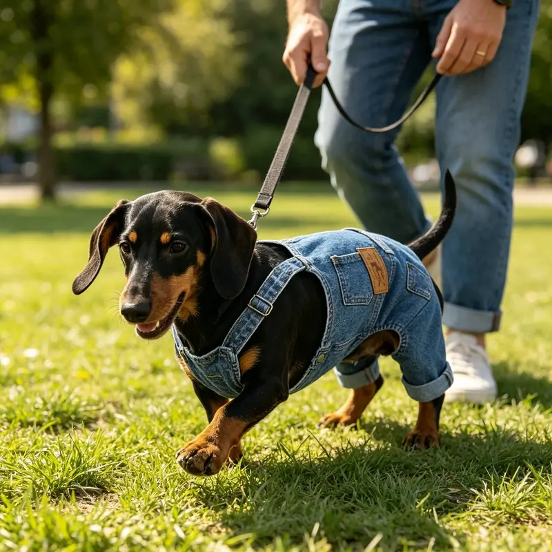 Washed Denim Dog Overalls, Stretchy Comfort Pet Jean Jumpsuit, Adjustable Strap Puppy Suspender Pants, Vintage Western Style Dog Clothes for Small Medium Dogs Daily Walking Outfits, Jumpsuits