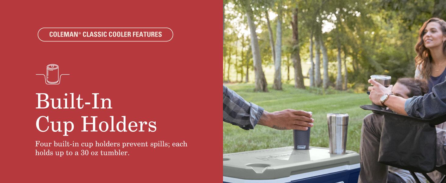 Coleman Classic Series Insulated Portable Rolling Cooler with Wheels, Leak-Resistant Outdoor Hard Cooler Keeps Ice up to 5 Days, 100-Quart