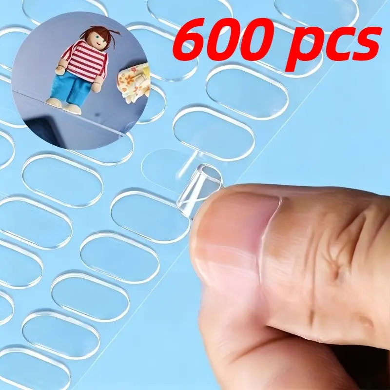 600 Pieces Office Stickers: Transparent, double-sided, oval, removable, traceless, Adhesive stickers for balloons, posters, photos, office, home, festival and party decorations