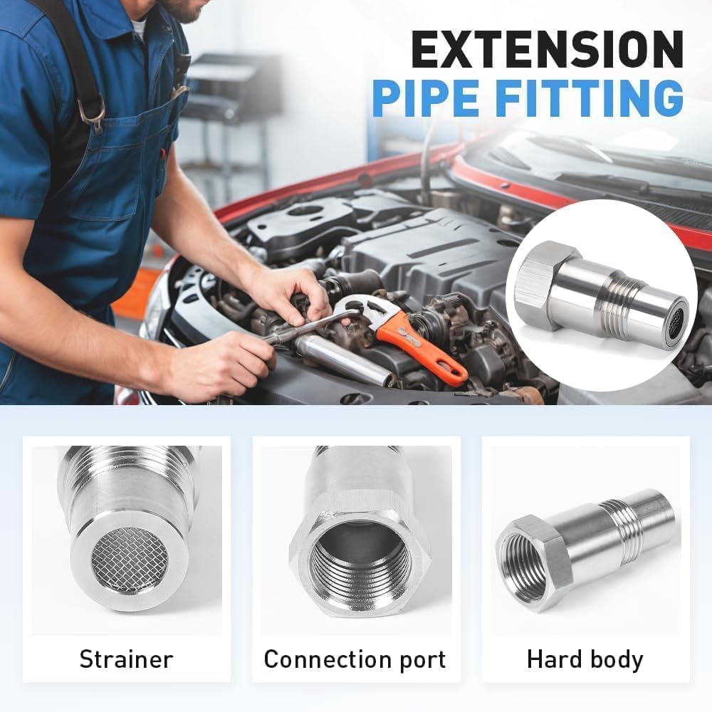 Oxygen Sensor Filter Adapter - New Stainless Steel Extension Pipe Fitting - Car Extension Screw