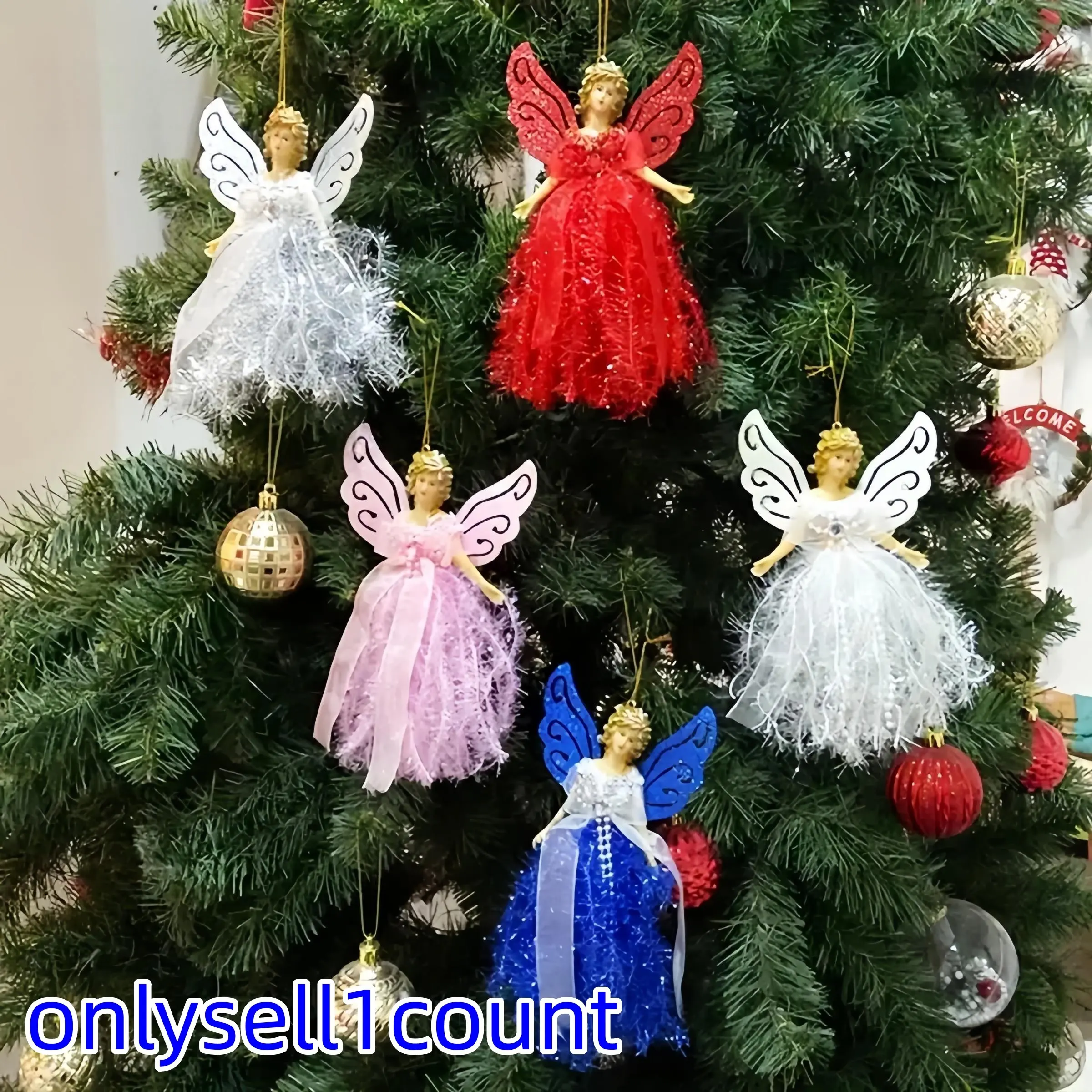 Creative Angel Doll Lace Ornament, Christmas Tree Decoration, Home Decor Hanging Ornament, Christmas Gift, Holiday Gift