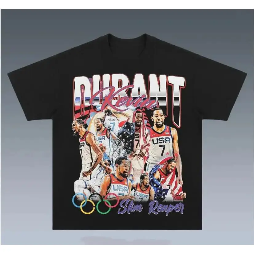 Kevin Durant 8.20 Graphic T-Shirt, Casual 100% Cotton Streetwear Top for Men with Round Neck and Short Sleeves