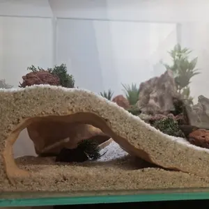 Layered Aquarium with Dual Observation Holes, Underground Fish and Shrimp Cave, Reptile and Amphibian Habitat, Aquarium Decorative Box
