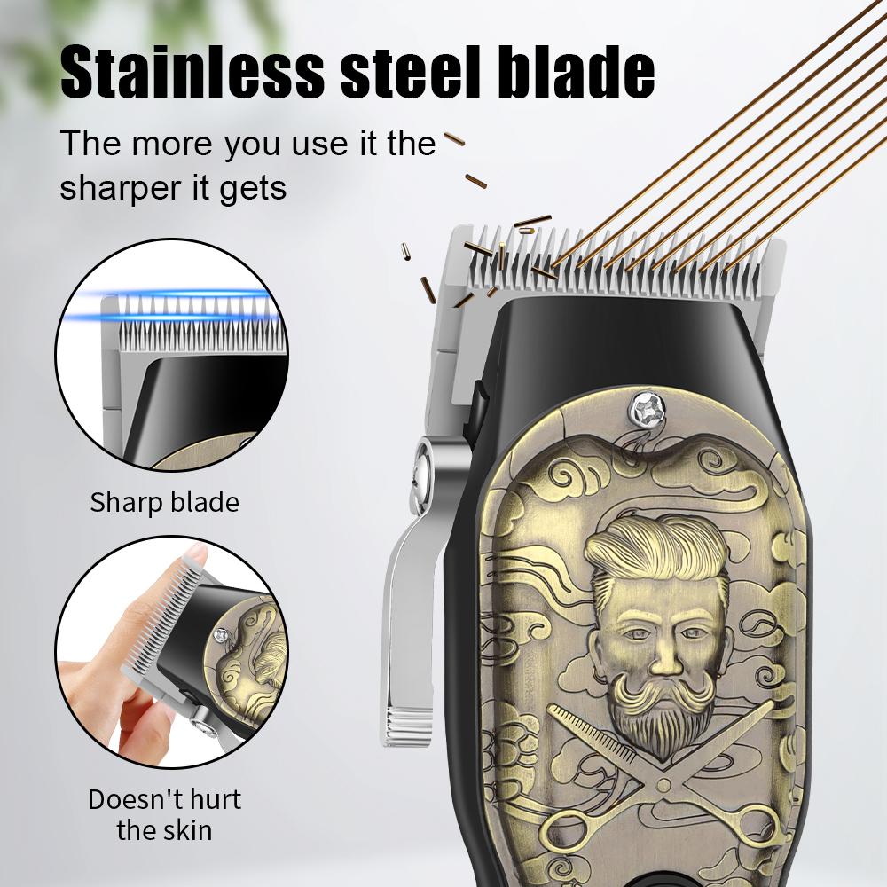 Rechargeable Men's Grooming Kit, Hair Clipper and Beard Trimmer Set, Adjustable Blades, Home and Salon Use, Gentleman Digital Display Gift Box