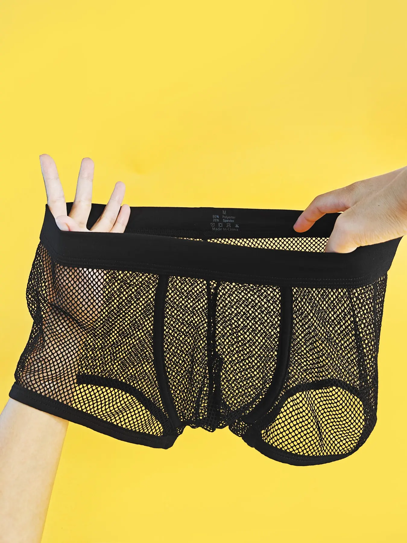 Men's Mesh Briefs, Ultra-Breathable, Transparent Mesh Fabric, All-Day Comfort, Elastic Material, Slim Fit, Plain Design