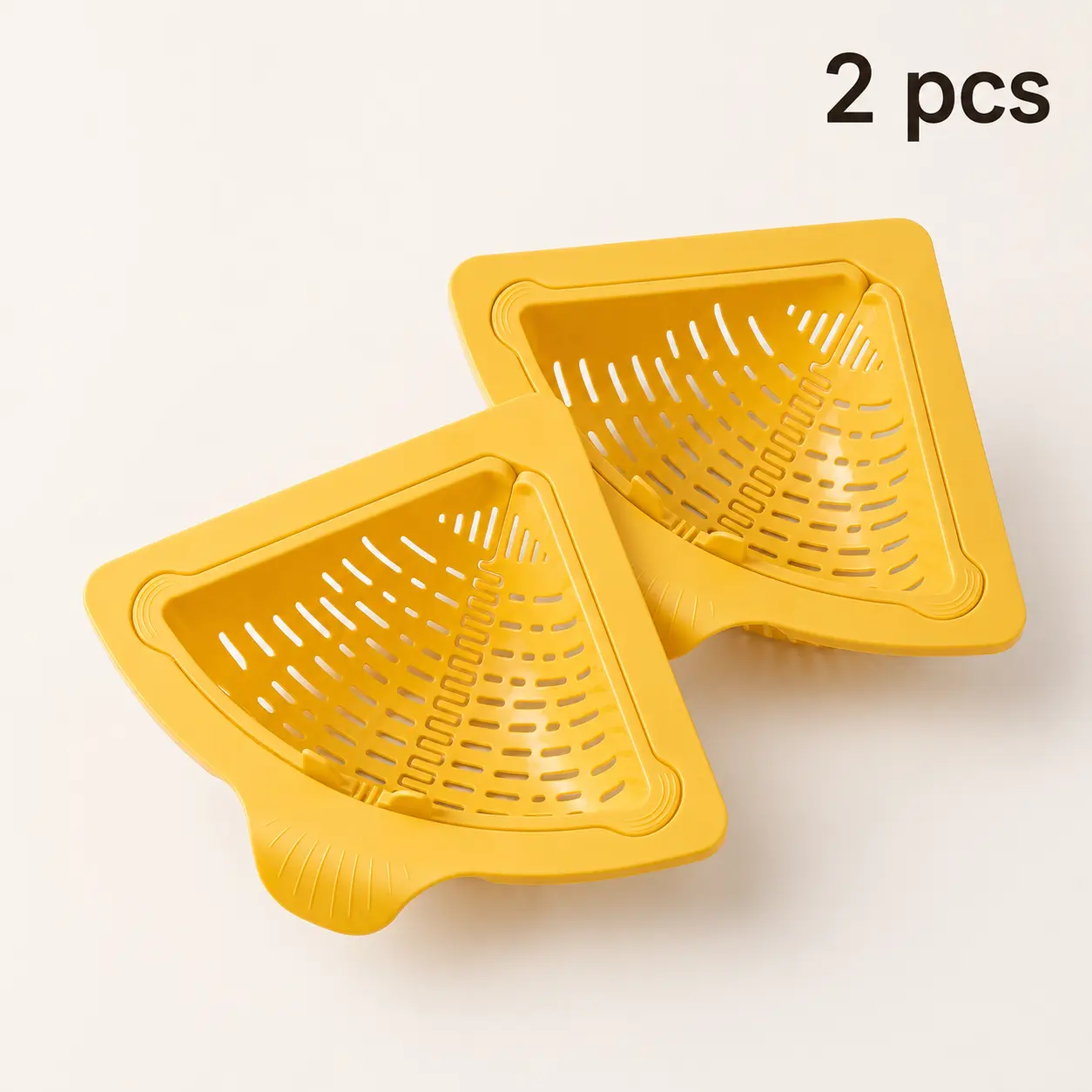 2 Pack Triangular Draining Basket, Corner Sink Strainer for Food Scraps, Vegetable Fruit & Rice Residue, Kitchen Sink Filter Basket, Sink Sieve, Vegetable Colander