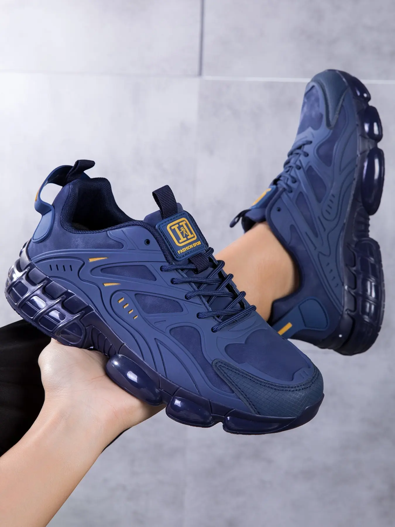 High-Quality Men's Casual Shoes, Comfortable Laces, Sporty Style, All Seasons, Medium Width, PVC Sole, Patchwork Design, Outdoor Footwear, Low Ankle Trainers