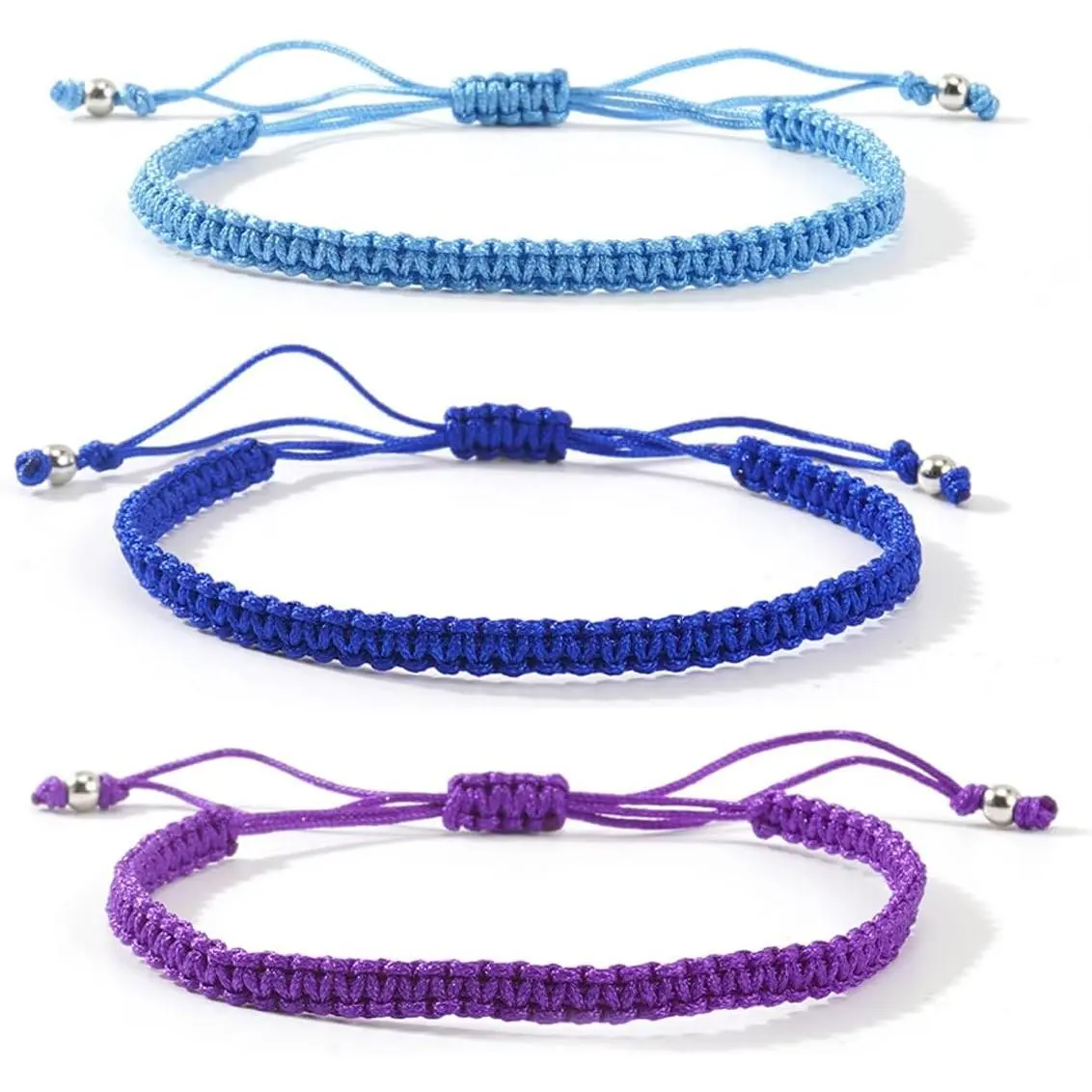 3 count Multicolor  Friendship Braided Charm Bracelets Anklets Colorful Ajdjustable Woven Rope String Bracelets for Women Men Couple Summer Beach Surfer Boho Holiday  Gifts