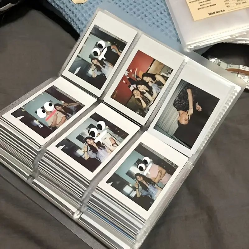 A minimalist 3-inch photo album, Photo album book, Picture album, holds 2.55x3.54 inch photos, features frosted transparent design, 84 pages, ideal for photo storage, storing game cards, recording memories, suitable for families, schools