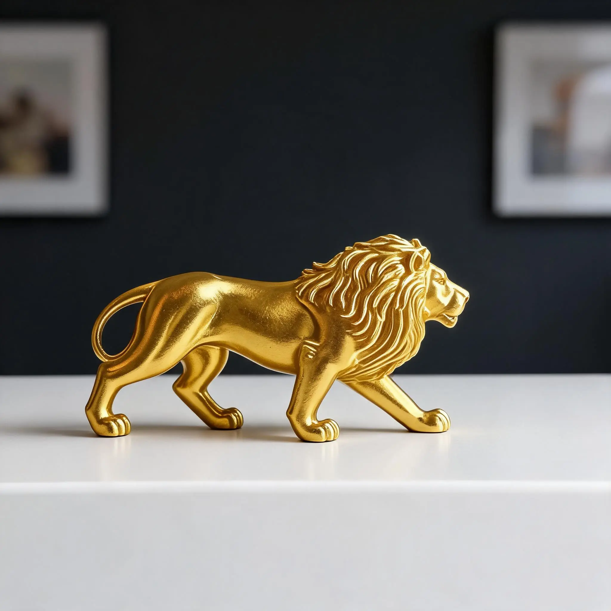 3D Printed Lion Sculpture Statue Decor, decorative figurines, Decoration Figure, Luxury Creative Home Decoration, Living Room TV Cabinet Entryway Office Bookshelf Desktop Art Piece