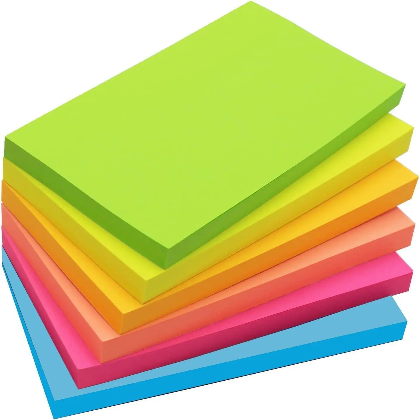480 Sheets 3 in x 5 in Large Sticky Notes, 76 x 127 mm 6 Pads  Self-Stick Pads for Notebook,Office,School and ,80 Sheets/Pad (6 Pads Brillant)