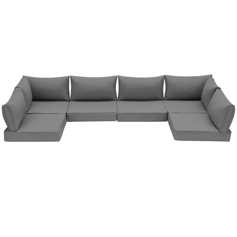 7-piece set Outdoor Replacement Cushions for Patio Furniture, Water-Repellent Sofa Cushions for 6-Seat Rattan Wicker Sectional Patio Conversation Sets, 14-Piece Cushions Set for Outdoor Couch