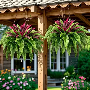 2 Pack Extra Large UV & Fade Resistant Waterproof Artificial Flowers, Artificial Plants, Realistic Plastic Faux Florals For Outdoor Use, Ideal For Garden, Patio, Porch Railings, Courtyard, Wedding, Party, Photo Backdrop & All Holiday Event Decorations