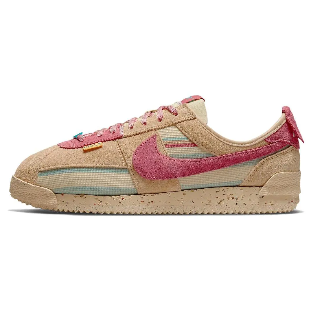 Union x Nike Cortez Sesame Sneakers: Retro, Breathable Fabric, Low-Top Casual Running Shoes for Men and Women Verifiable, with credentials and supporting global authentication