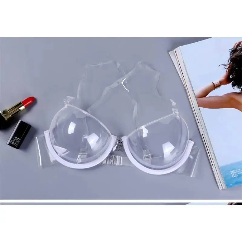 3pcs Disposable Women's One-Piece Deep U-Shaped Push-Up Bra Wire-Free Design with Side Wings Adjustable Detachable Straps Sexy Lingerie for Comfort and Style