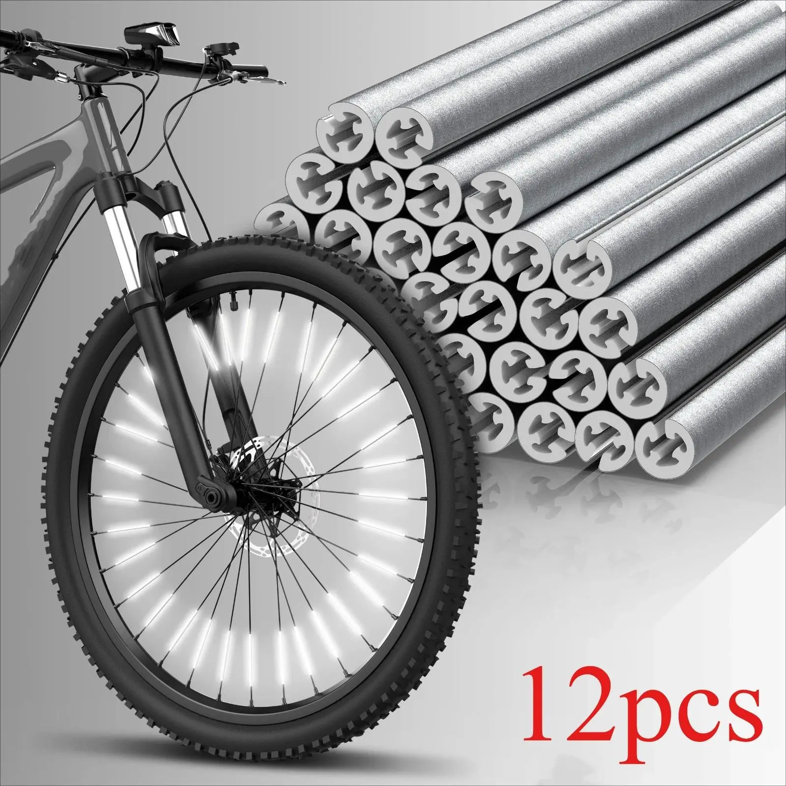 12 Piece Bicycle Spoke Reflectors, Night Glow Wheel Decor Strips, Universal Road/mountain Bike Reflective Clips, Adult Cycling Safety Accessories