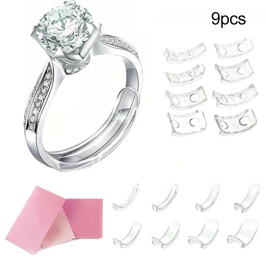 Ring Adjuster Kit with Silicone Pads and Wires, 12 Sizes Adjustable, Perfect for Loose Rings, Jewelry DIY Accessories