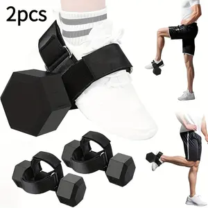Adjustable 2-Piece Ankle & Calf Training Strap with Quick Release Buckle, Dumbbell Attachment Ankle Straps for Hip Flexor Strengthening, Leg & Calf Pain Relief, Universal Gym Fitness Gear for Men Women